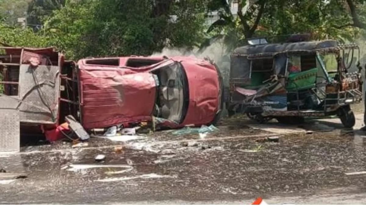 राज्यपाल का काफिला हादसे का शिकार, तीन जवान समेत 9 घायल