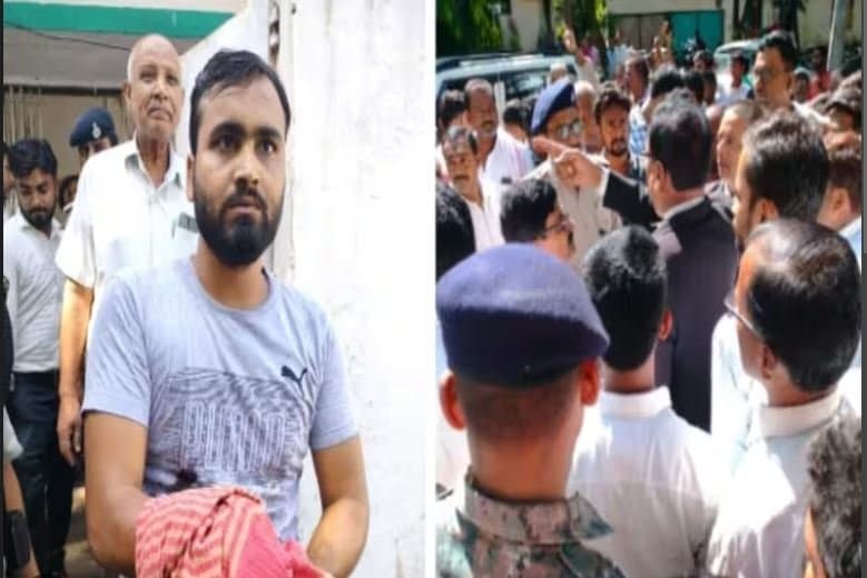 कोर्ट परिसर में फायरिंग, दो लोगों को लगी गोली
