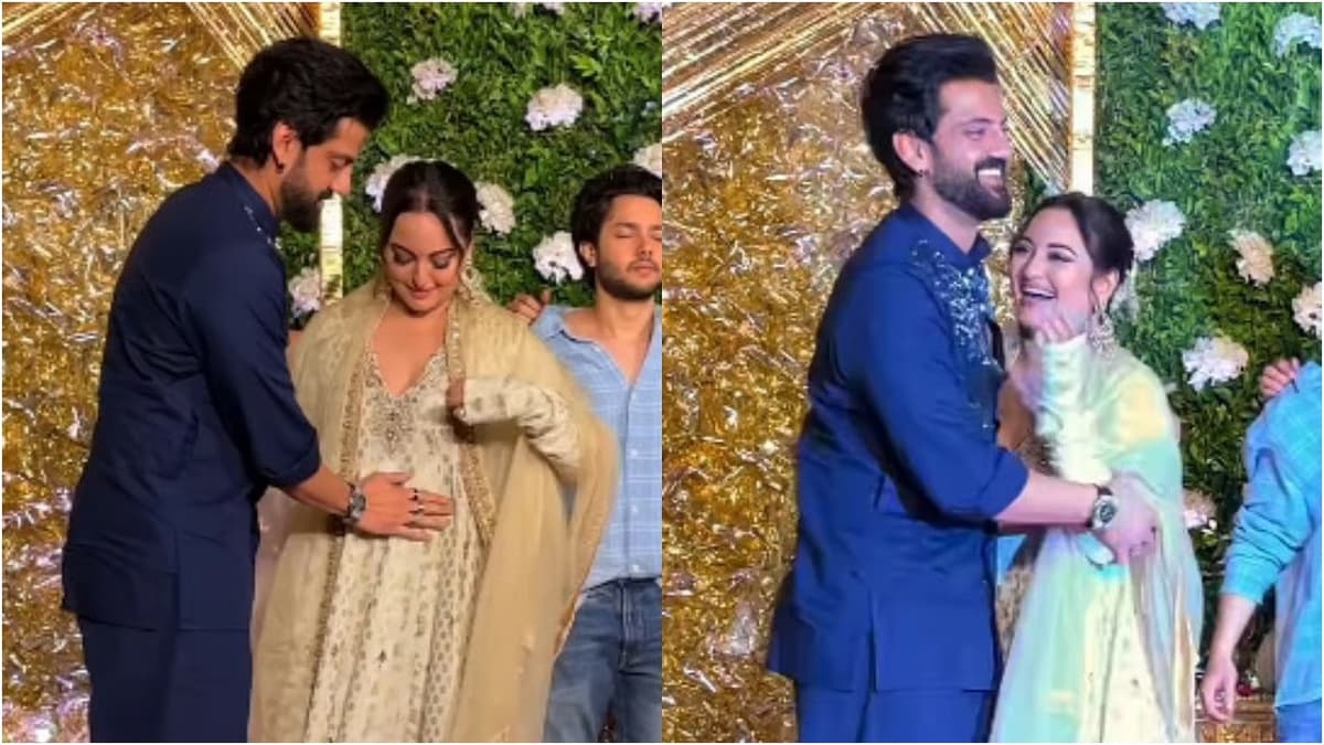 Sonakshi Sinha Pregnancy: जहीर इकबाल ने सोनाक्षी सिन्हा की प्रेग्नेंसी की अफवाहों पर उड़ाया ऐसा मजाक, हंसते-हंसते लोटपोट हुईं एक्ट्रेस! | Sonakshi Sinha Pregnancy rumours funny viral video of husband Zaheer Iqbal At Diwali Party
