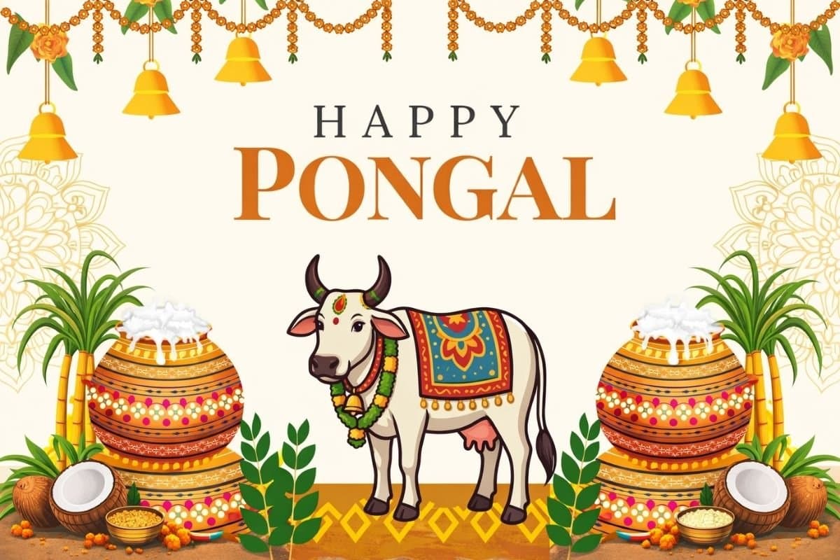 Happy Pongal 2026 Wishes, Images, Status: धान की खुशबू, सूर्य का मान, इन खास संदेशों के साथ अपनों को भेजें पोंगल की शुभकामनाएं