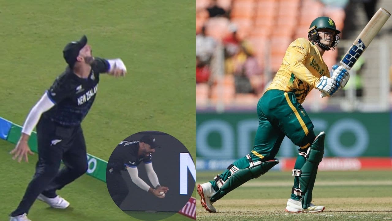 T20 World Cup: मिशेल ने सूर्या स्टाइल में लपका कैच, रिकल्टन की थामी उड़ान; बनी विश्व कप सुपर 8 में पहुंचने वाली पहली टीम | T20 World Cup Daryl Mitchell sensational catch sends Ryan Rickelton back NZ vs SA