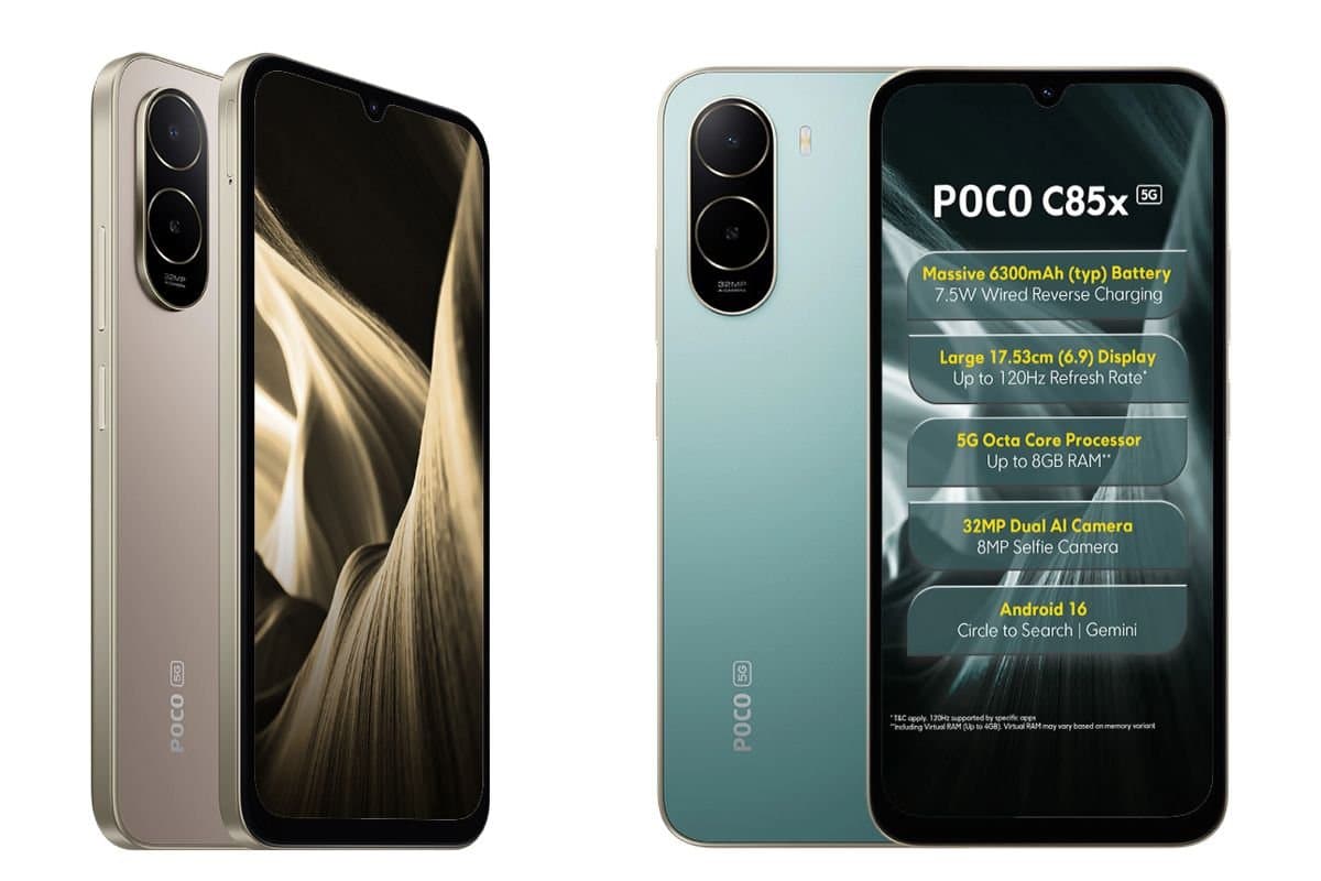 6300mAh बैटरी और ₹10999 से शुरू होने वाली कीमत के साथ POCO C85x 5G लॉन्च हुआ