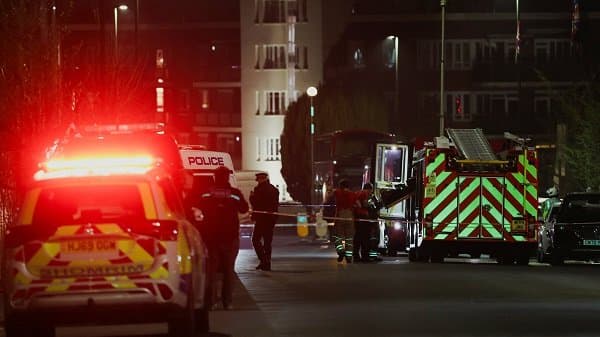 Ambulance catches fire outside Jewish synagogue in London