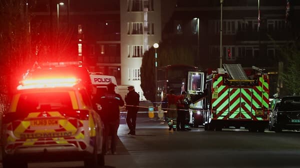 Ambulance catches fire outside Jewish synagogue in London