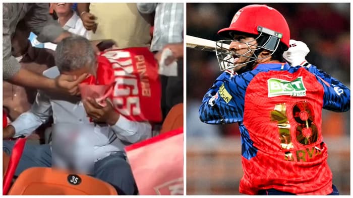 IPL 2026 Punjab Kings star batsman hits six leaves fan injured face covered blood