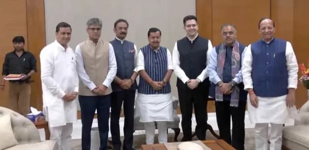 AAP Rajya Sabha MP Joins BJP Nitin Nabin Offers Sweets