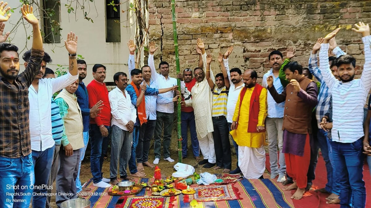 श्री चैती दुर्गा पूजा महासमिति भूतहा तालाब का भूमि पूजन हुआ, 22 कों कलश स्थापना