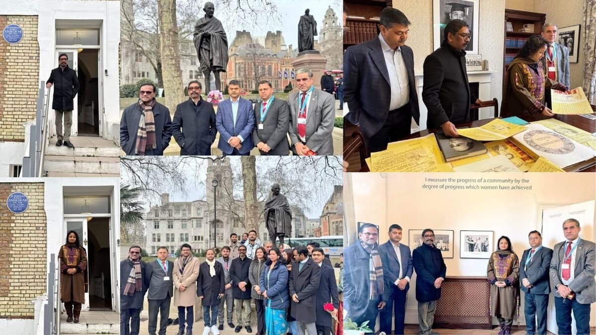 गणतंत्र दिवस के अवसर पर हेमंत सोरेन और कल्पना सोरेन ने लंदन में बाबा साहेब अंबेडकर के घर का दौरा किया, महात्मा गांधी की प्रतिमा पर अर्पित किया फूलों का हार