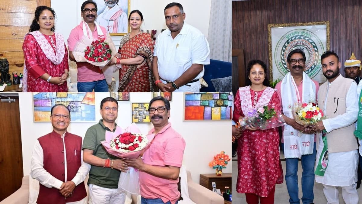 नगर निकाय चुनाव में जीत के पश्चात विजय उम्मीदवारों ने मुख्यमंत्री हेमंत सोरेन से भेंट की, कल्पना ने सुधा गुप्ता को मिठाई खिलाई