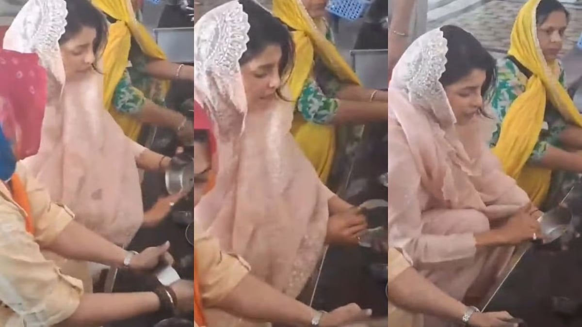अमृतसर के स्वर्ण मंदिर से प्रियंका चोपड़ा का वीडियो वायरल, बर्तन धोते हुए एक्ट्रेस ने की गोल्डन टेंपल में सेवा; Video | Priyanka Chopra video from Amritsar Golden Temple goes viral actress washing dishes