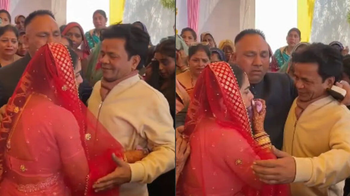 राजपाल यादव का भतीजी की विदाई में फूट-फूटकर रोने का वीडियो आया सामने, जेल से बाहर आने के बाद शादी में हुए थे शामिल | Rajpal Yadav Getting Emotional During Niece Bidaai In UP Goes Viral after being released on interim bail