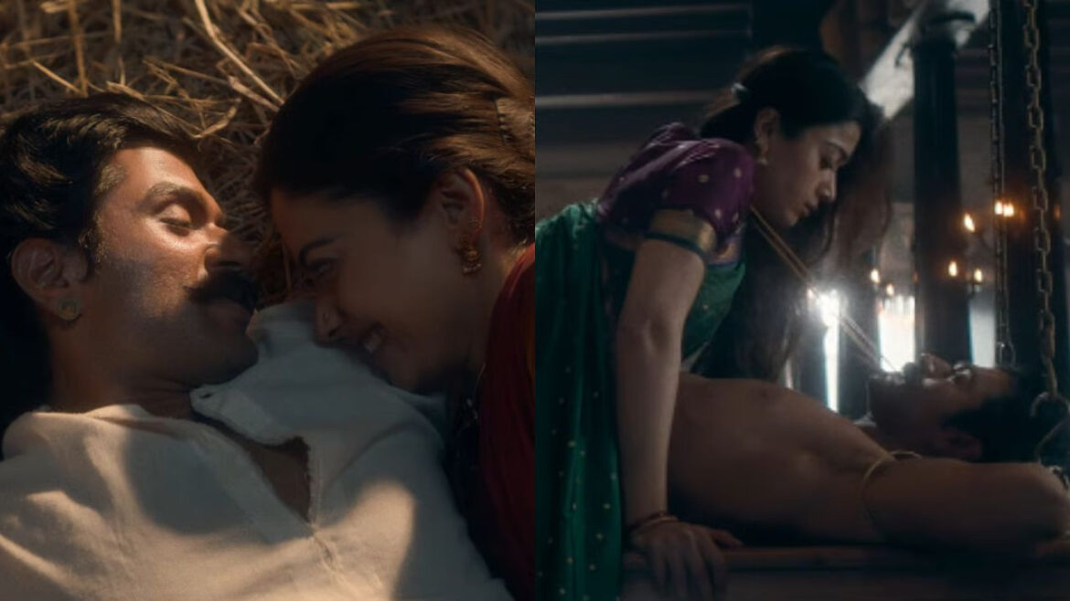 रश्मिका मंदाना-विजय देवरकोंडा ने शादी के 2 दिन बाद ही फैंस को दिया सरप्राइज, कपल का रोमांस देख नहीं झपक पाएंगे आंखें; Video | Rashmika Mandanna and Vijay Deverakonda surprise fans after their wedding Ranabaali Makers Release Romantic Track O Mere Saajan