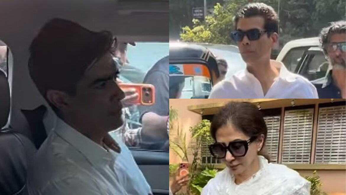 करण जौहर से लेकर उर्मिला मातोंडकर तक, मनीष मल्होत्रा ​​की मां के अंतिम संस्कार में पहुंचे सेलेब्स; Video | Karan Johar to Urmila Matondkar celebs attend Manish Malhotra mother funeral Video
