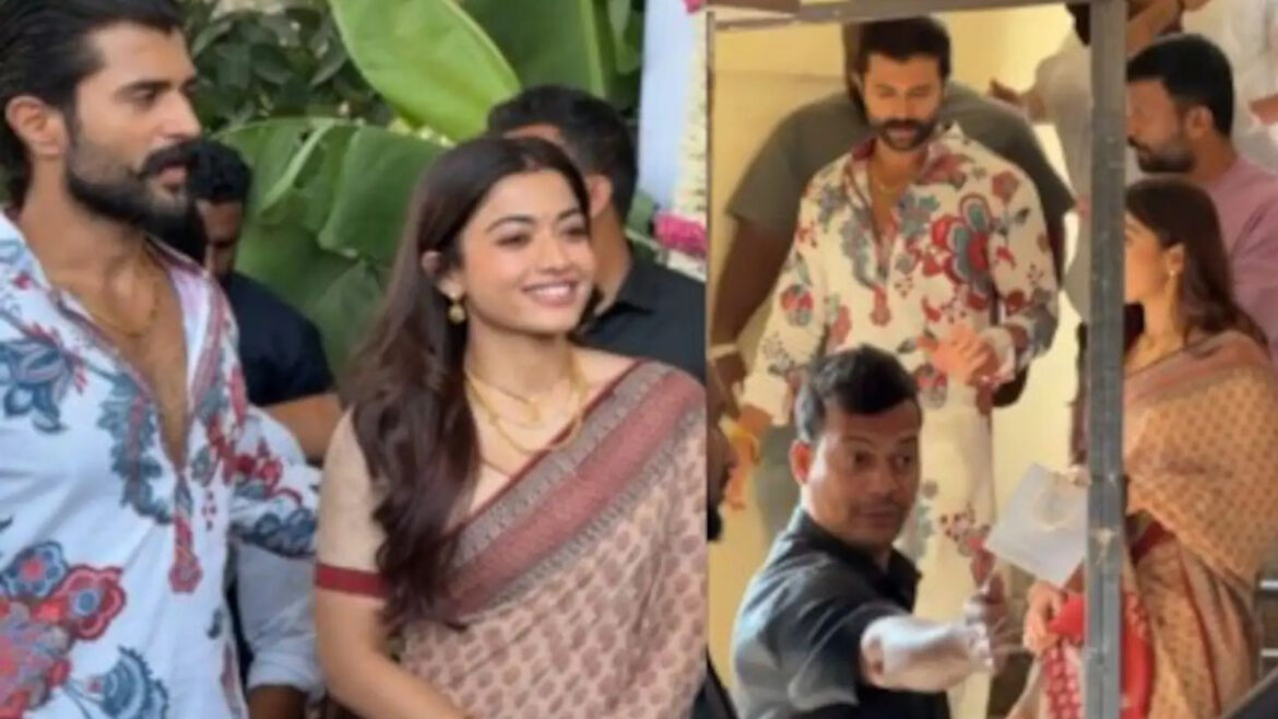 फैंस के लिए रश्मिका मंदाना और विजय देवरकोंडा की खास 'दावत', एक्ट्रेस ने पति को खिलाया अपने हाथों से खाना; Video | rashmika mandanna Vijay deverakonda wedding couple fans interaction meet served food watch video